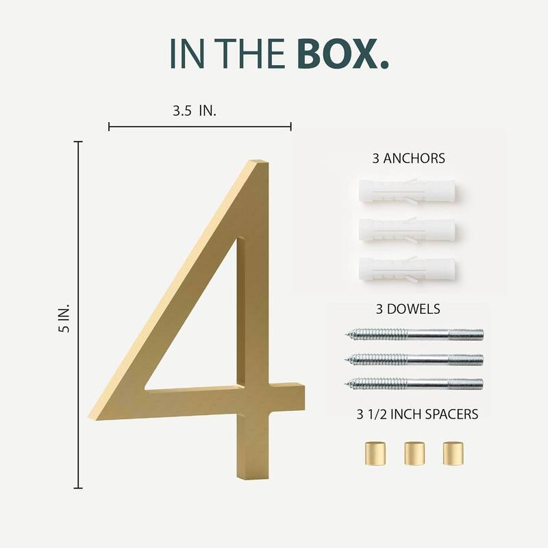 Mega Handles Modern Metal House Numbers | Heavy Duty Outdoor Address Digits | Easy to Install, Floating or Flush Mount Design