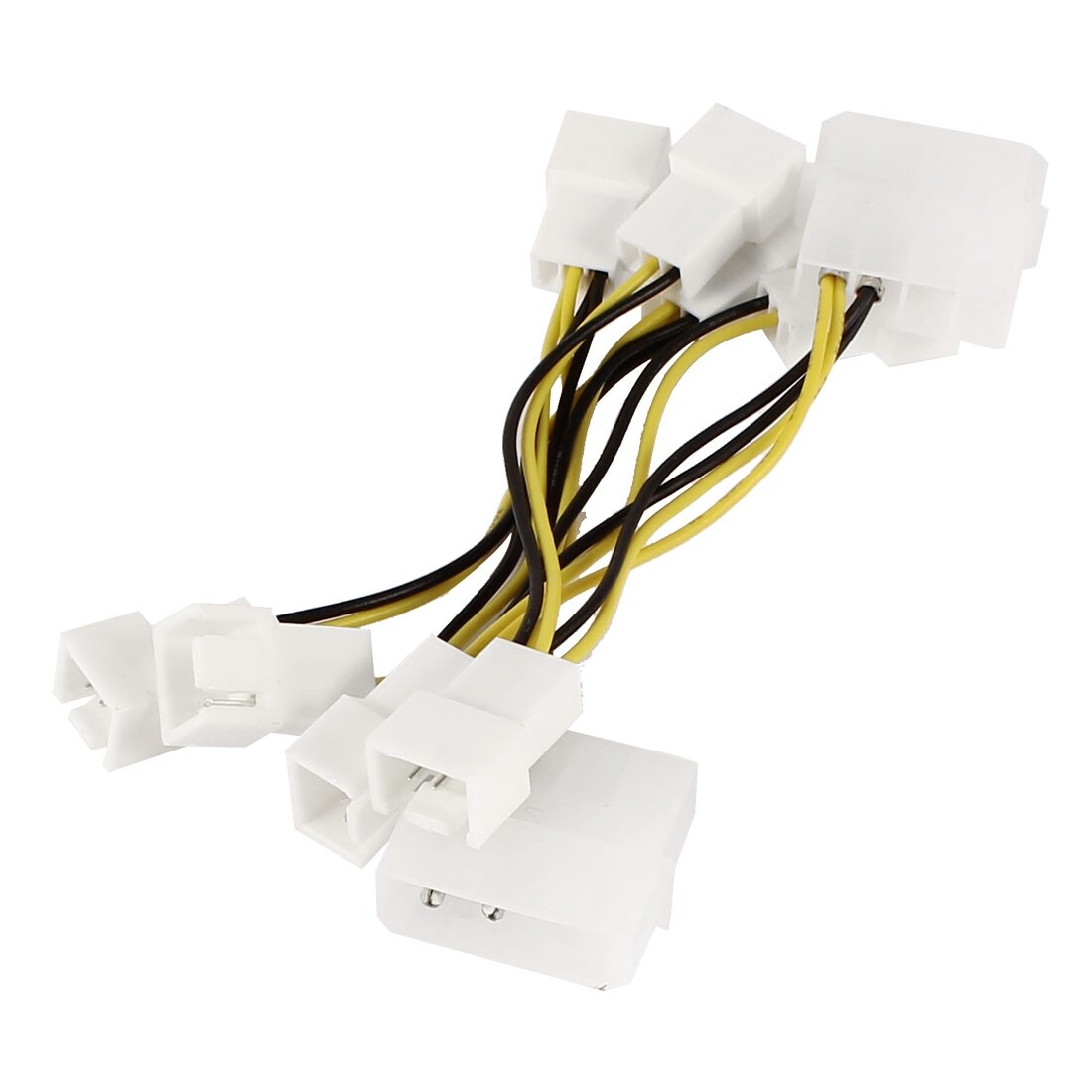 Unique Bargains 2 Pcs D Type 4pin Ide To 4x 2pin Male Type Pc Fan Connector Adapter Power Cable Overstock 18069257