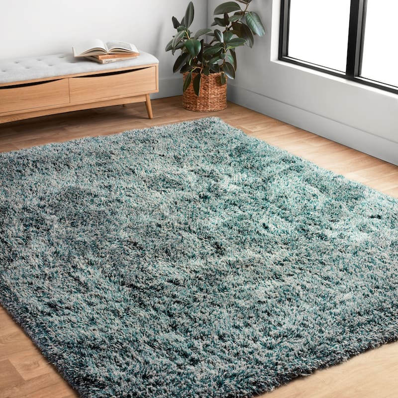 Alexander Home Kasen Mid-Century Modern 2 Tone Plush Shag Rug