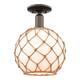 Option Oil Rubbed Bronze / White Glass with Brown Rope