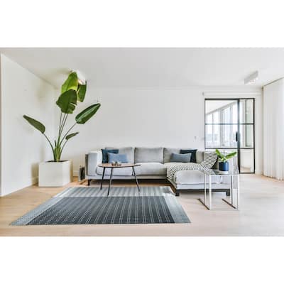 Home Decor EORC Hand-Knotted Wool and Cotton Flat Weave Rug, Charcoal Stylish and Durable Area Rug for Enhancing the Comfort