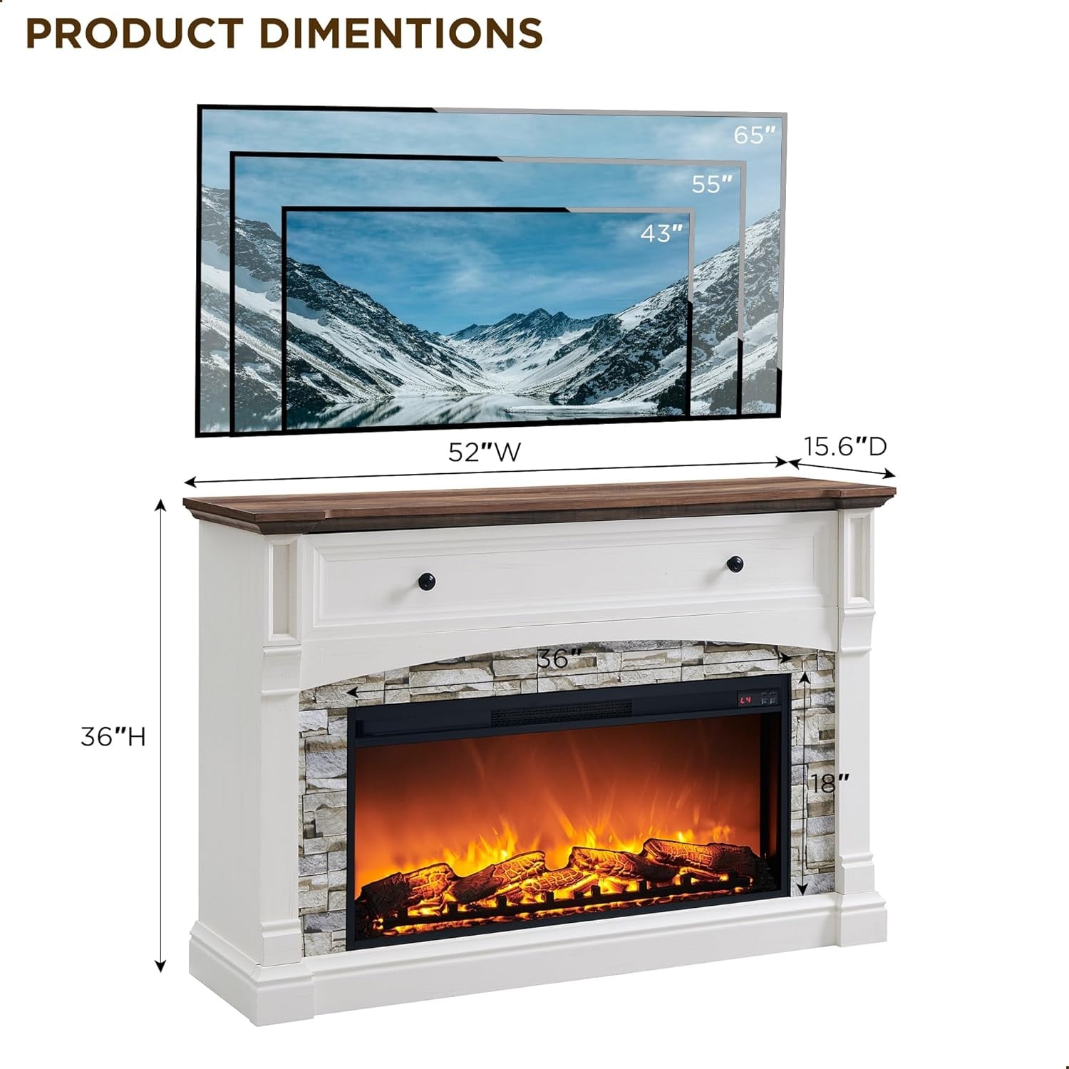 Fireplace tv stand tall 2025