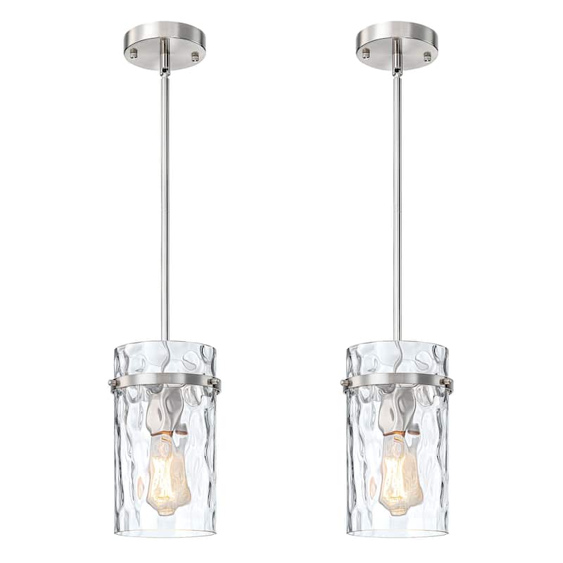 Starsky Modern Clear Hammered Glass Kitchen Island Pendant Light