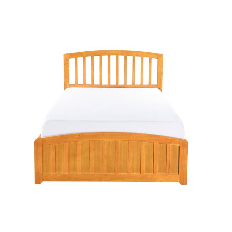 Old World Charm Platform Bed with Footboard & Drawers - Walnut Finish