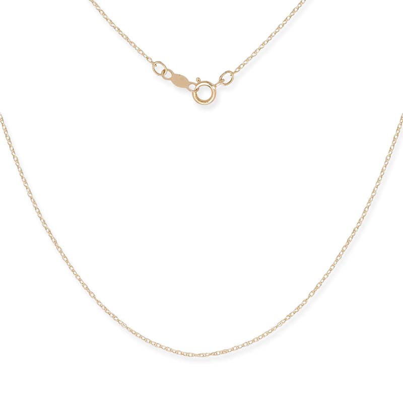 Curata 14k Gold Women's Carded 0.5mm Rope Chain Necklace - 22 Inch - Gold - Yellow