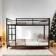 preview thumbnail 15 of 25, Metal Twin over Twin Bunk Bed with Safety Guardrail, White