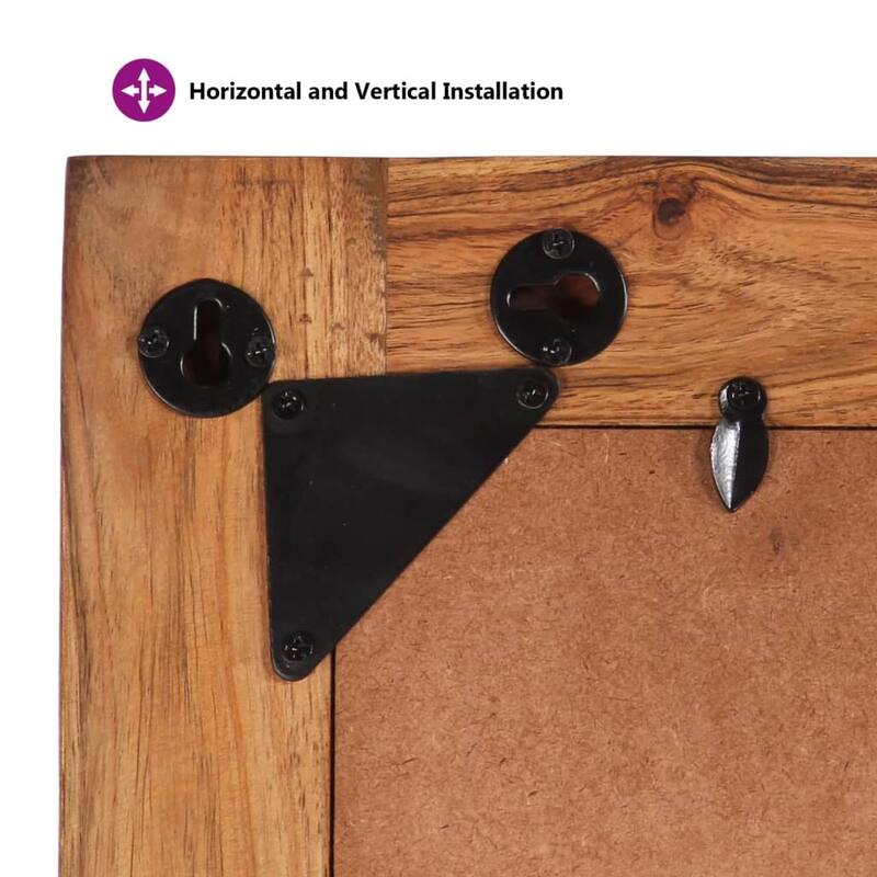 vidaXL Mirror Natural Wood Solid Mango Wood, Glass 27.6x19.7 in Durable