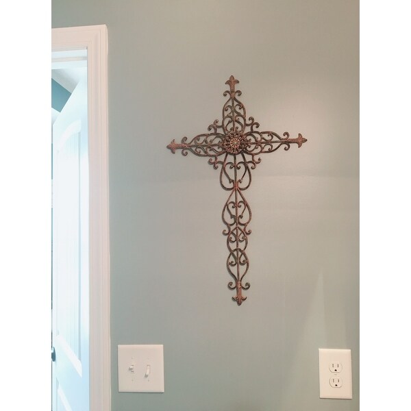 Shop Wrought Iron Cross Wall Decor Overstock 6209074