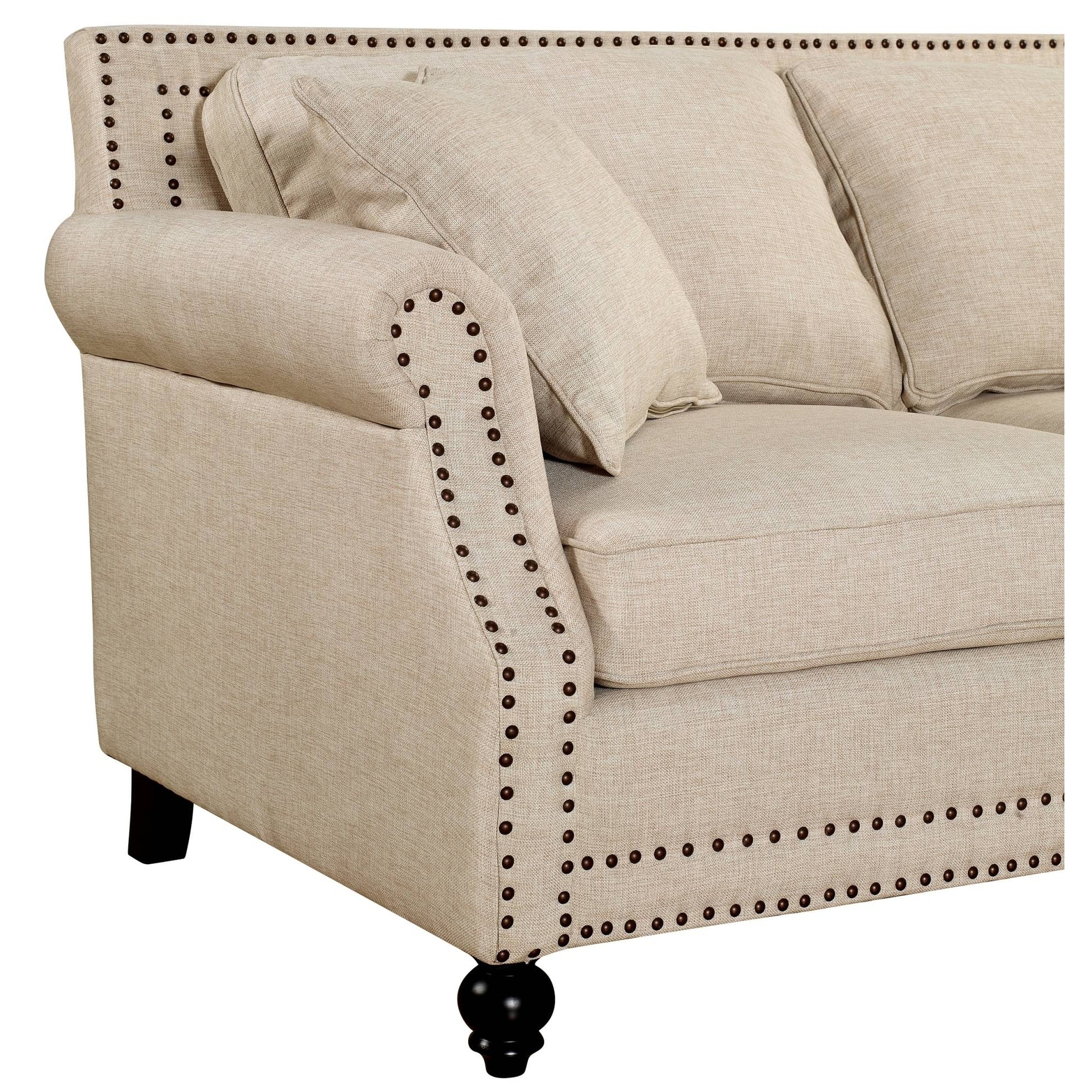 Camden beige linen sofa discount