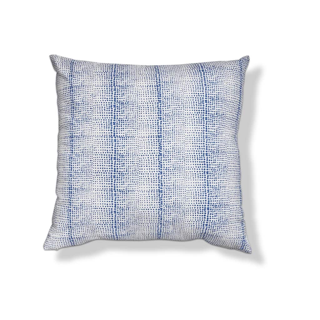 22"x22" Blue Irregular Dot Block Cotton Accent Decorative Throw Pillow Poly Filled Removable Insert Square - 22 x 22