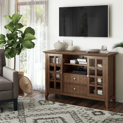 WYNDENHALL Normandy SOLID WOOD 53 inch Wide Transitional TV Media Stand For TVs up to 60 inches