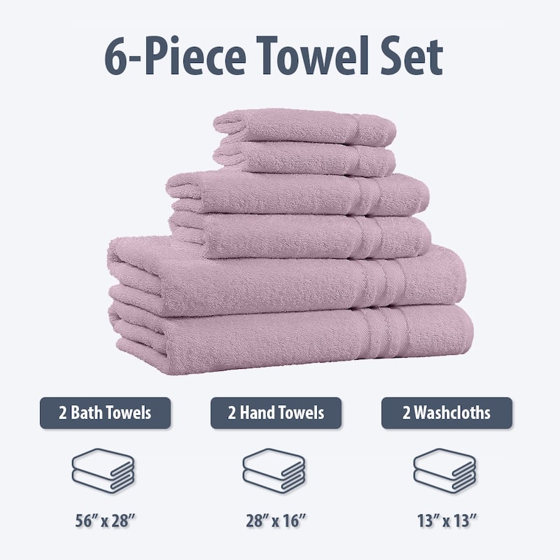 Home Sweet Home 6-Piece 650 GSM Cotton Bath Towel Set