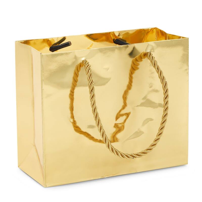 Blue Panda 24 Pack Mini Gift Bags with Handles, Reusable Small Metallic Paper Bag 6x5 x2.5"