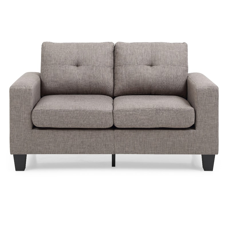 Flared Arm Tufted Straight Sofa - 58" - Gray