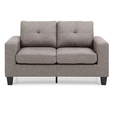 Flared Arm Tufted Straight Sofa - 58" - Gray