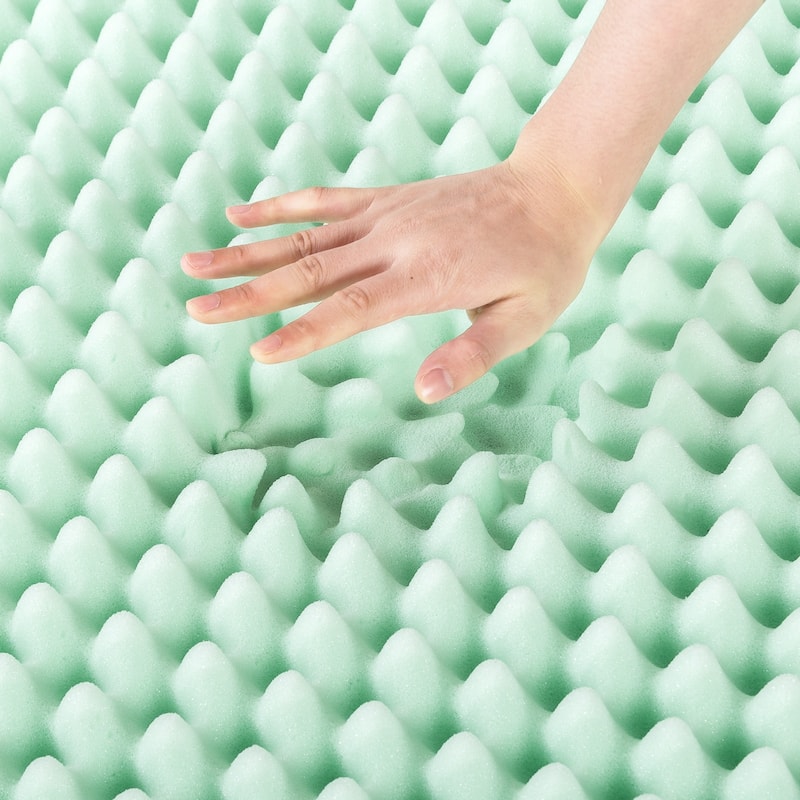 3 Inch Egg Crate Memory Foam Mattress Topper with Calming Aloe Infusion