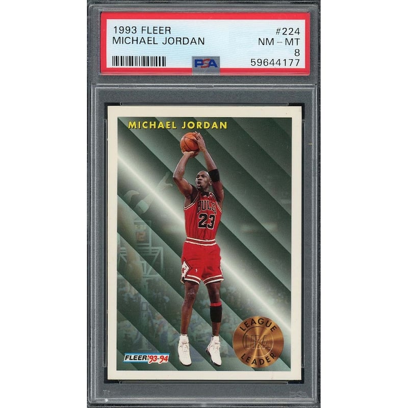 Michael Jordan 1993 Fleer Basketball Card #224 Graded PSA 8 - 8'6" x 11'6"