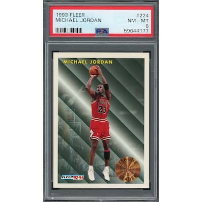 Michael Jordan 1993 Fleer Basketball Card #224 Graded PSA 8 - 8'6" x 11'6"
