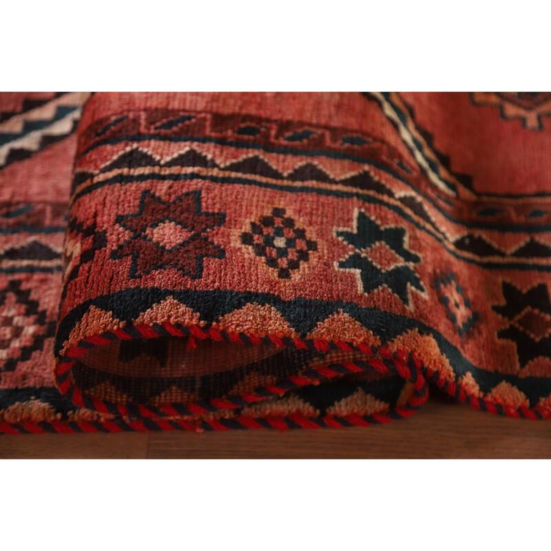 Hand Knotted Oriental 100% Wool Carpet Traditional Tribal Red Lori Area Rug - 11' 11'' X 5' 5''
