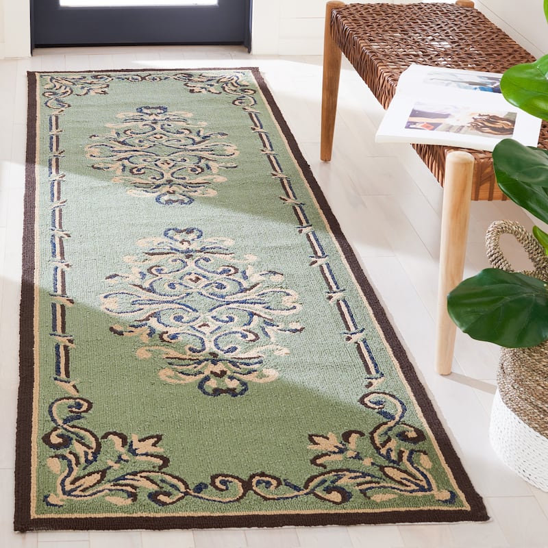 SAFAVIEH Handmade Easy Care Lidy Oriental Rug - 2'6" x 10' Runner - Sage/Multi