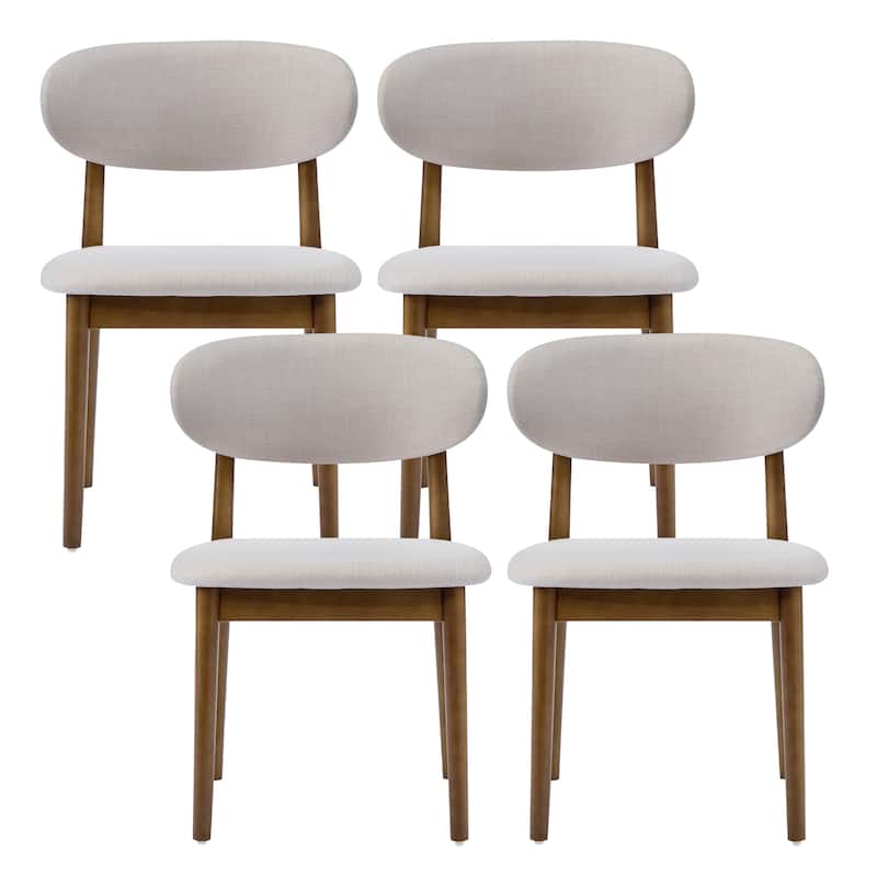 Christopher Knight Home - Caelum Upholstered Rubberwood Dining Chair with Solid Wood Legs