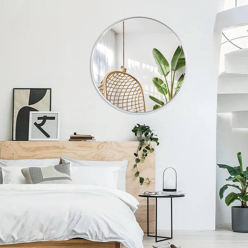 32 Inch Metal Framed Round Bathrrom Mirror