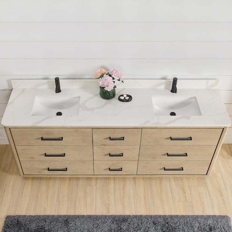Miseno MV-NM-706584 Porto 84" Free Standing Double Basin Vanity Set
