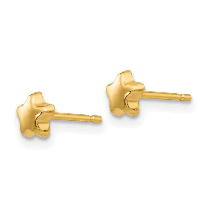 Curata 14k Yellow Gold 5mm Polished Star Post Earrings