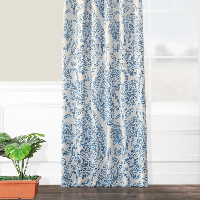 Exclusive Fabrics Tea Time Floral Room Darkening Curtain (2 Panels)