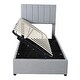preview thumbnail 14 of 16, Twin Size Upholstered Platform Bed with a Hydraulic Storage System, Beige