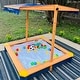 preview thumbnail 6 of 5, Teamson Kids - Outdoor Summer Sand Box - Wood / Blue
