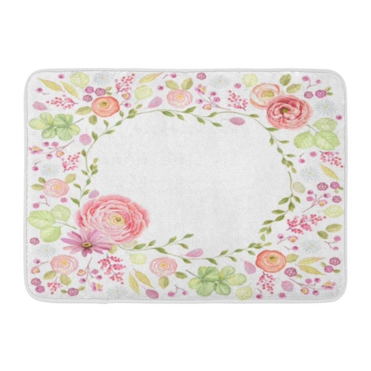 Made Of Flowers And Leaves Window Floral Butterfly In Vintage Watercolor Doormat Floor Rug Bath Mat 30x18 Inch Multi On Sale Overstock 31779493