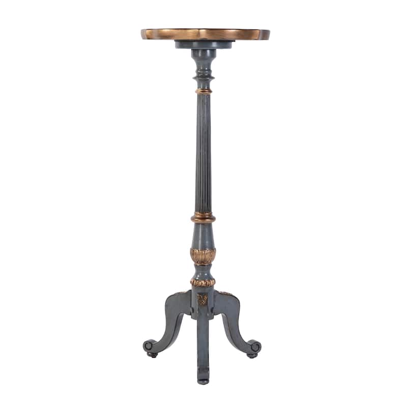 Chatsworth 13.75 in. W x 36.5 in. H Round Wood Scalloped Edge 3 Leg Pedestal Plant Stand