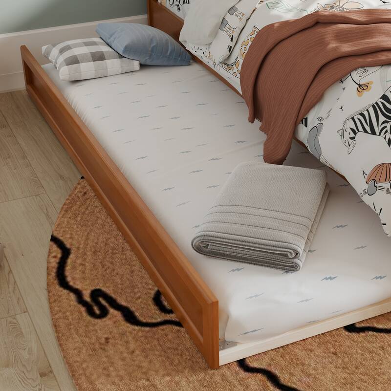 Lucia Platform Bed with Panel Footboard and Twin Trundle