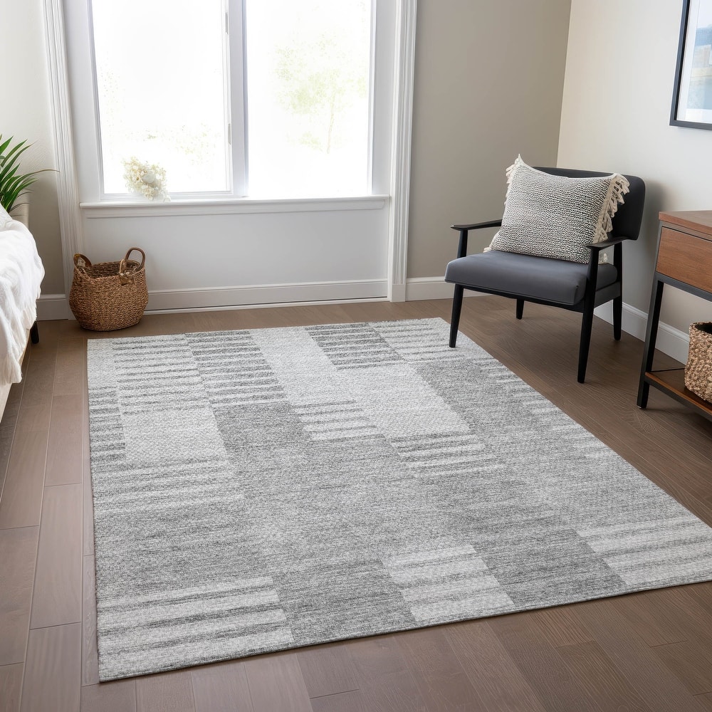 Machine Washable Indoor/ Outdoor Chantille Contemporary Geometric Rug