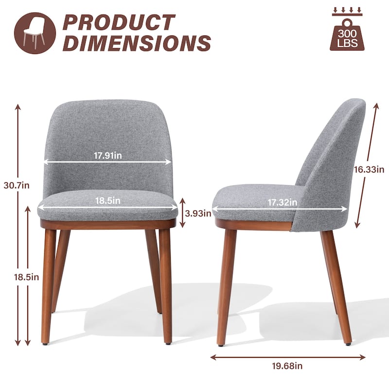 Crestlive Products Upholstered Wood Dining Chairs with Wood Legs