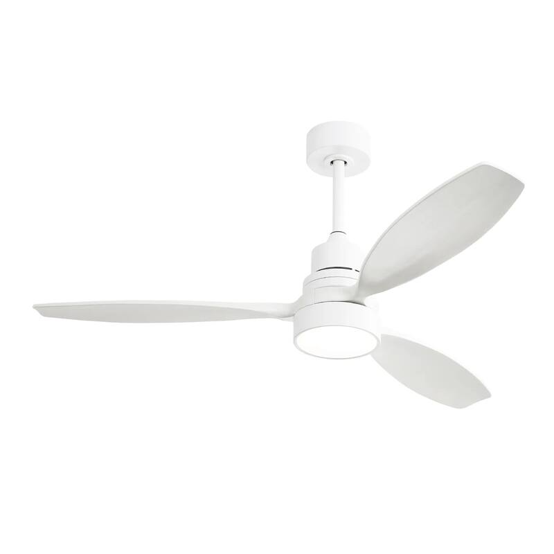 52 Inch White Reversible Ceiling Fan with Light & 6 Speed Remote Control