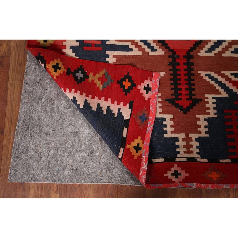 Vegetable Dye Shirvan Antique Area Rug Hand-Woven Wool Carpet - 5'6" x 11'5"