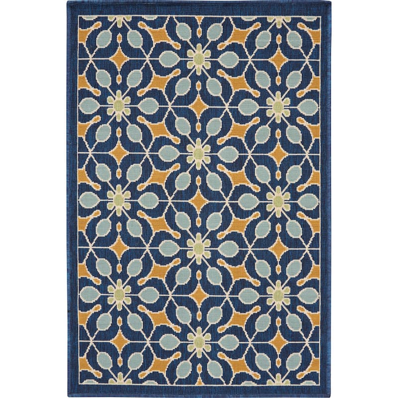 Nourison Caribbean Contemporary Floral Indoor/ Outdoor Area Rug
