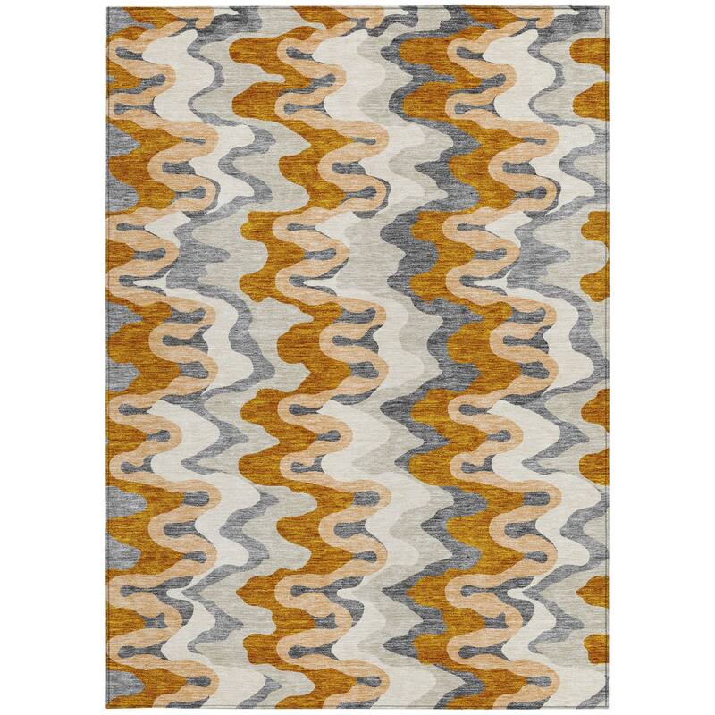HomeRoots Abstract Transitional Rectangle Outdoor Rug