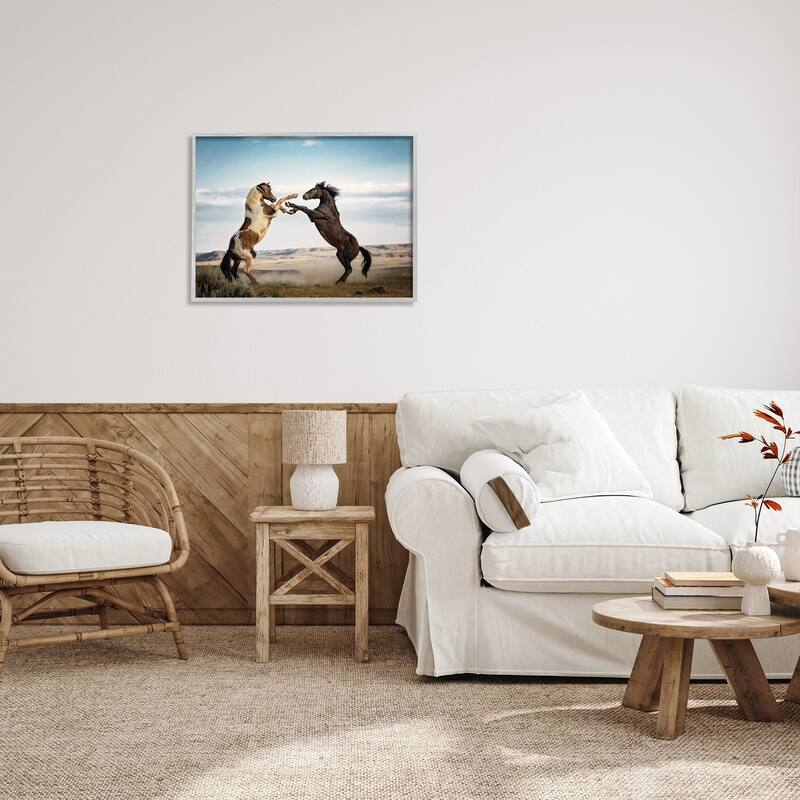 Stupell Fighting Horses Photography Framed Giclee Art Design by PBurchettePhoto