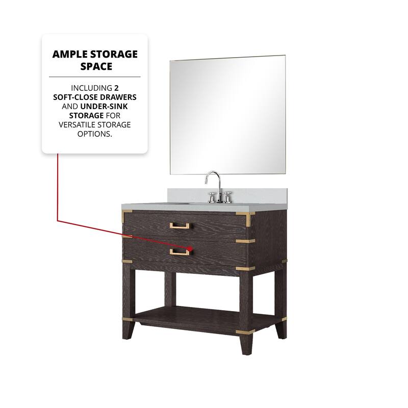 Norwalk Bath Vanity with Cultured Marble Top, Sink, Mirror and Faucet