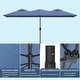 preview thumbnail 14 of 21, Kullavik 8 Pieces Outdoor Dining Set with 6 Swivel Chairs, X-Leg Table and Double-Sided Umbrella
