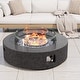 preview thumbnail 73 of 83, COSIEST 42'' Outdoor Round Propane Fire Pit w Wind Guard and Fire Glass StoneGrey + Transparent grey fire glass