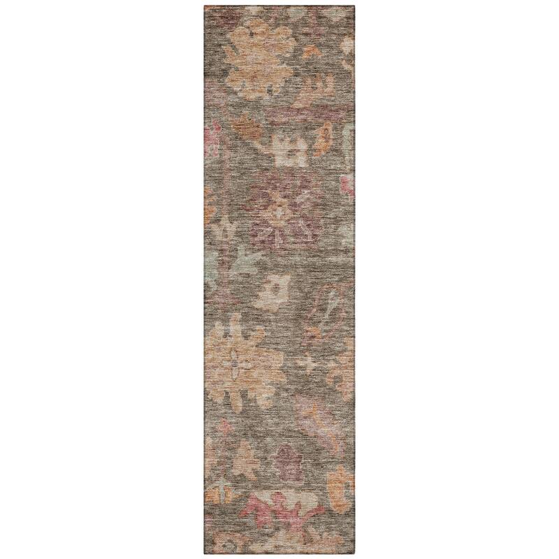 Machine Washable Indoor/ Outdoor Vintage Traditional Chantille Rug