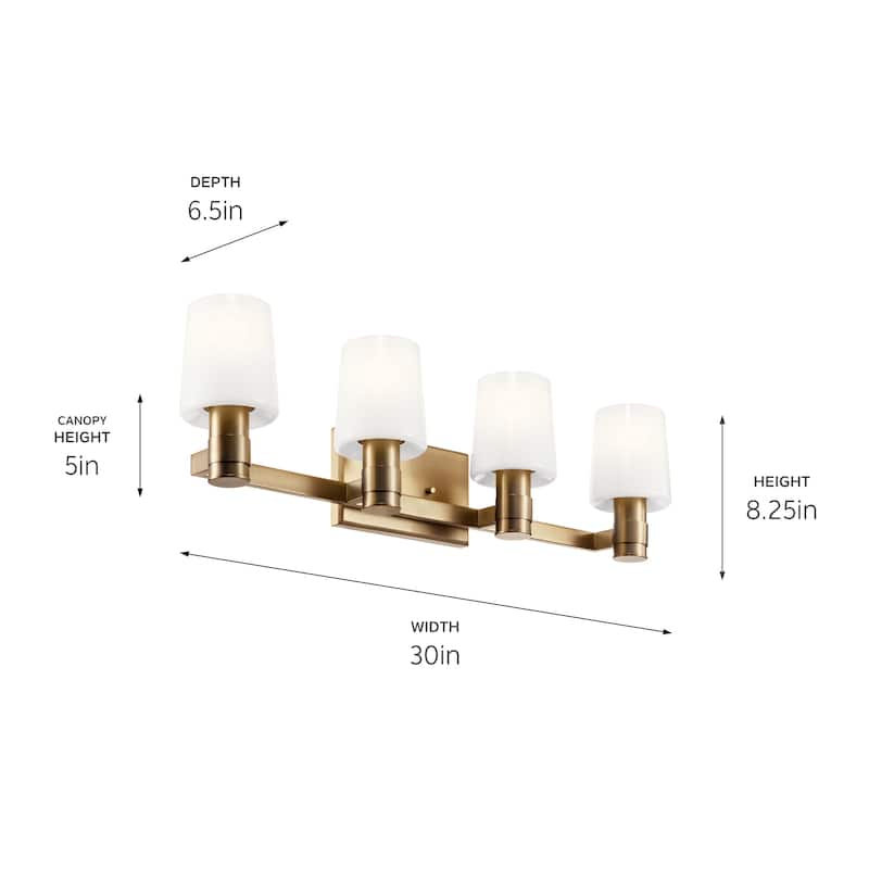 Adani 30 in. 4-Light Bathroom Vanity Light with Opal Glass