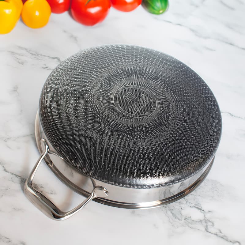 DiamondClad 5 Quart Hybrid Nonstick Stainless Steel Saute Pan with Lid