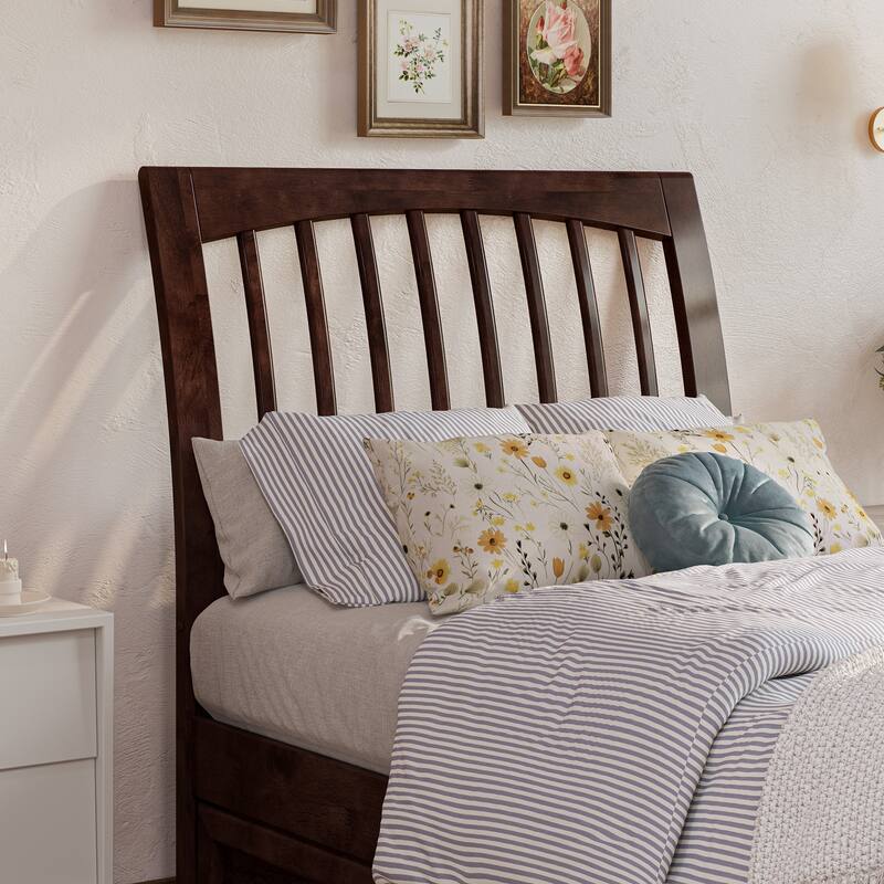 Roslyn Platform Bed with Modern Panel Footboard and Twin XL Trundle