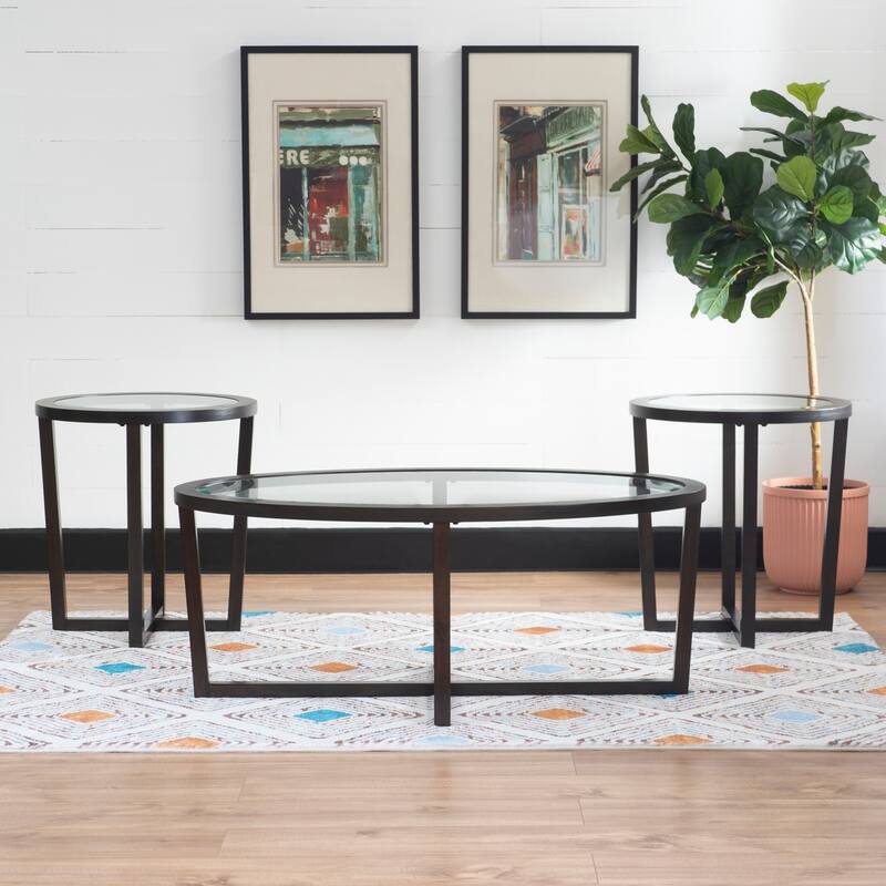 Bowlus 3 Piece Coffee and End Table Set - Umber