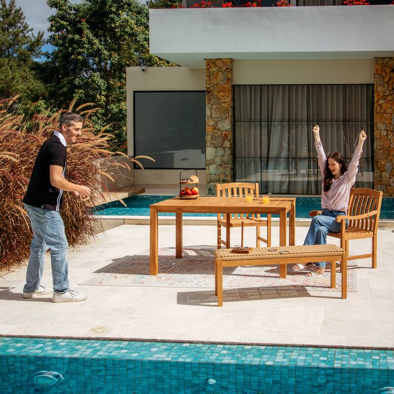 Cambridge Casual Sherwood 4-Piece Teak Wood Outdoor Patio Dining Set